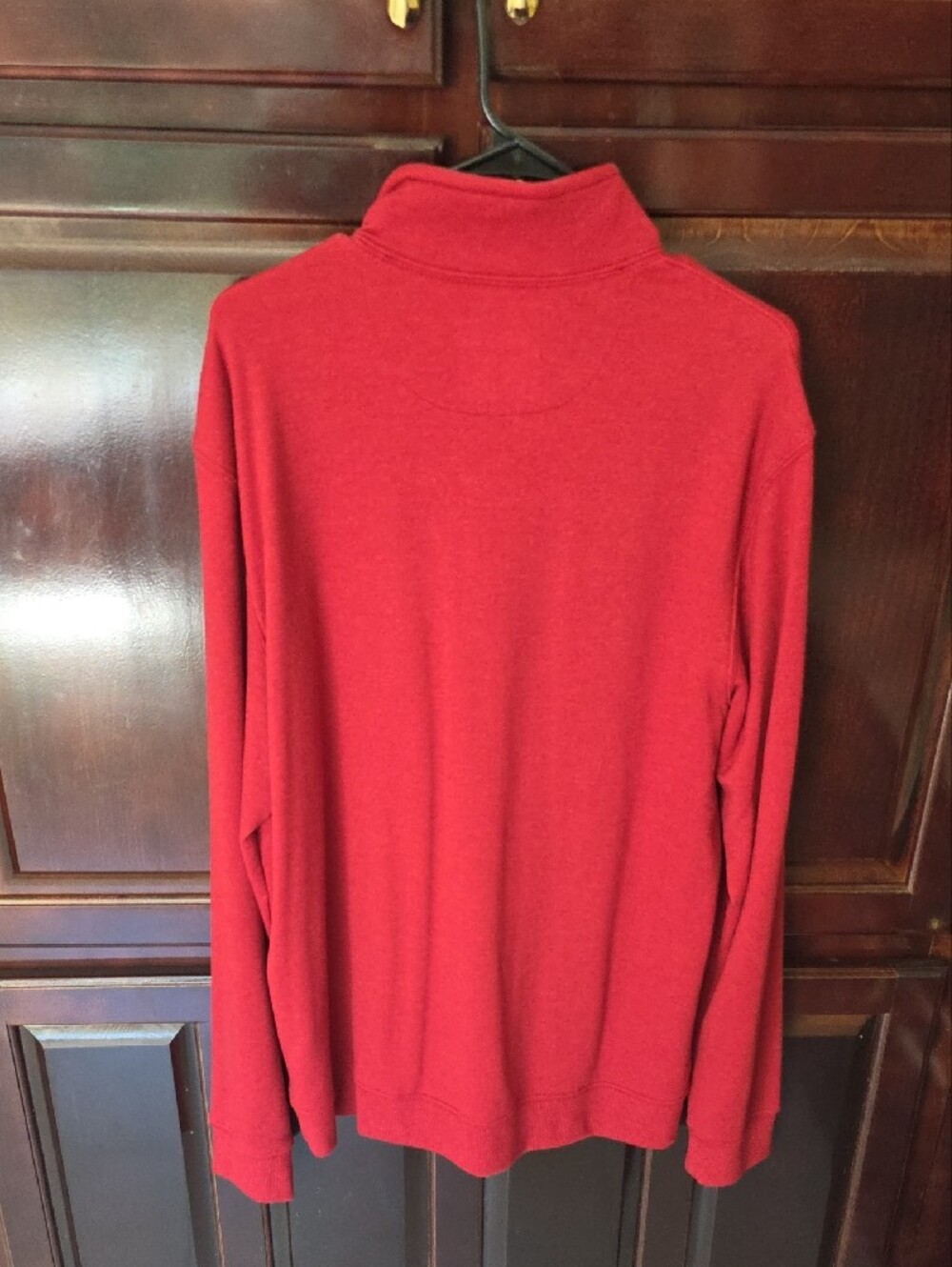 Izod Men’s Red Zip-Front Pullover Sweater - Picture 4 of 4